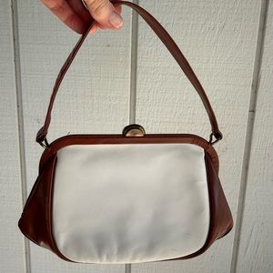 Purse vintage Lennox brown and white small